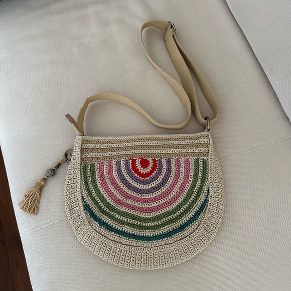 THE SAK MULTI COLOR RYDER CROCHETED BOHO  CROSSBODY BAG EUC - Picture 2 of 14